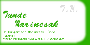 tunde marincsak business card